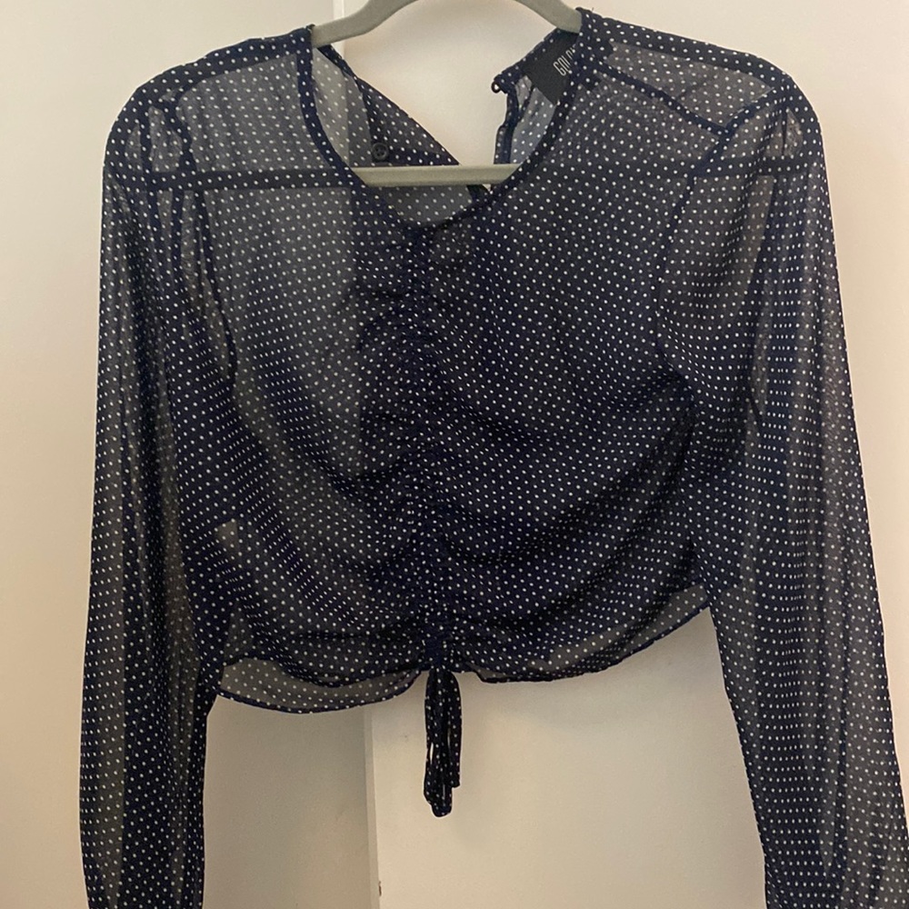 Sheer cropped blouse